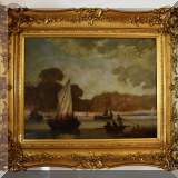 A01. Nautical painting. Unsigned. Canvas: 20”h x 25”w
